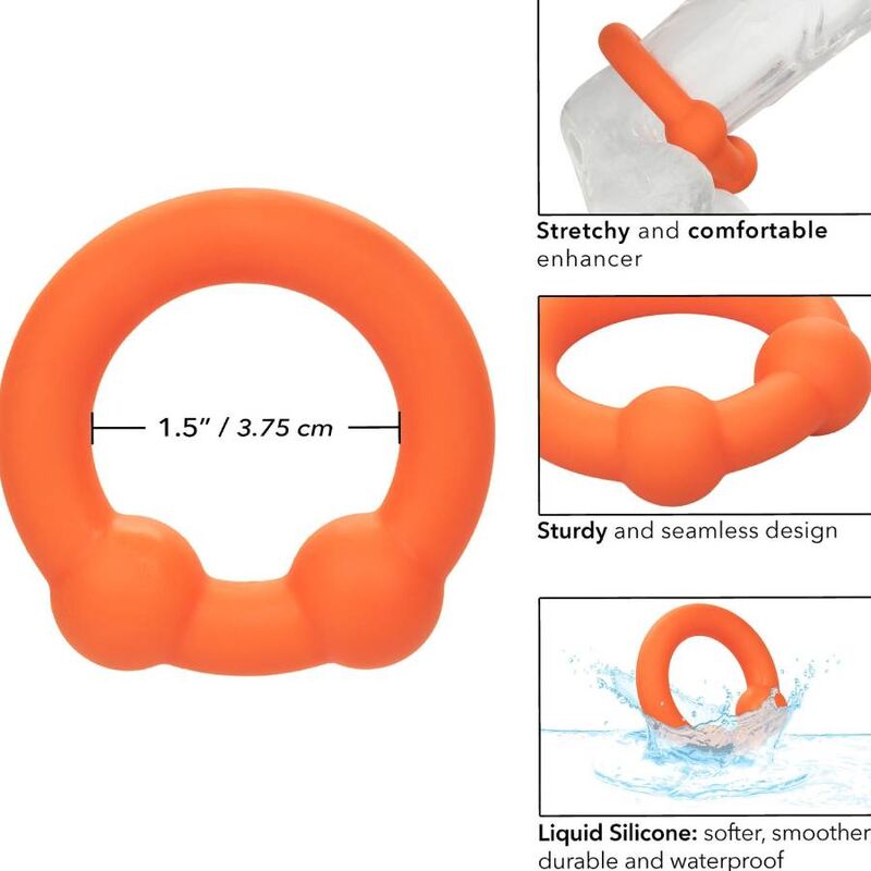 CALEXOTICS - BAGUE ORANGE DOUBLE BOULE ALPHA
