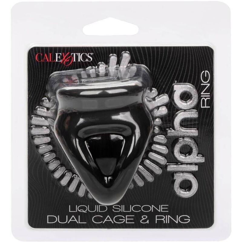 CALEXOTICS - BAGUE DOUBLE CAGE ALPHA NOIRE