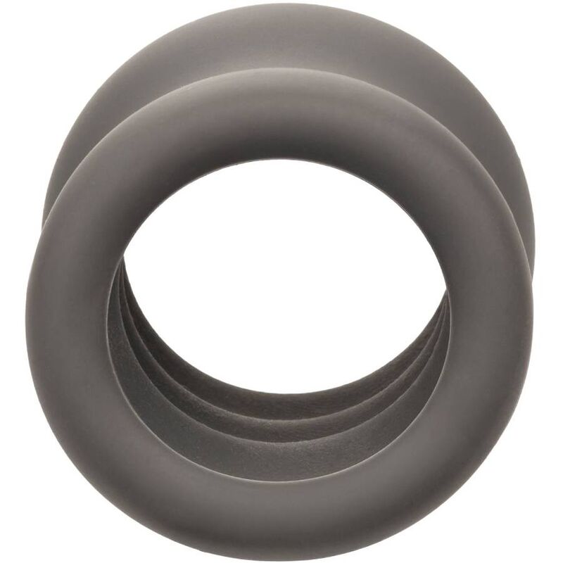 CALEXOTICS - ANNEAU D'EXTENSION DOUBLE SCROTUM ALPHA NOIR