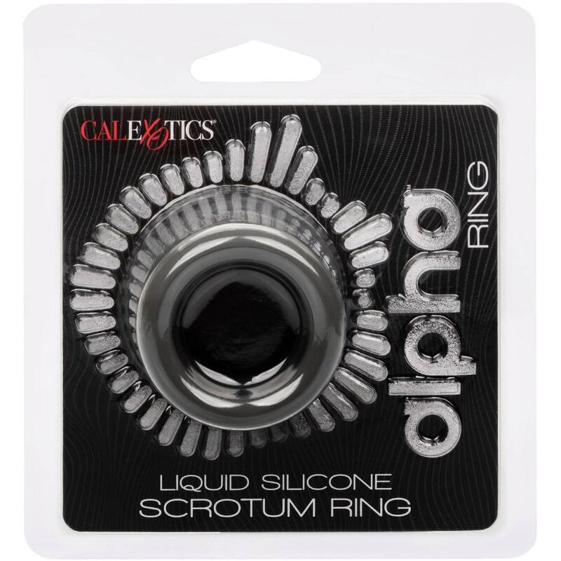 CALEXOTICS - ANNEAU D'EXTENSION DOUBLE SCROTUM ALPHA NOIR