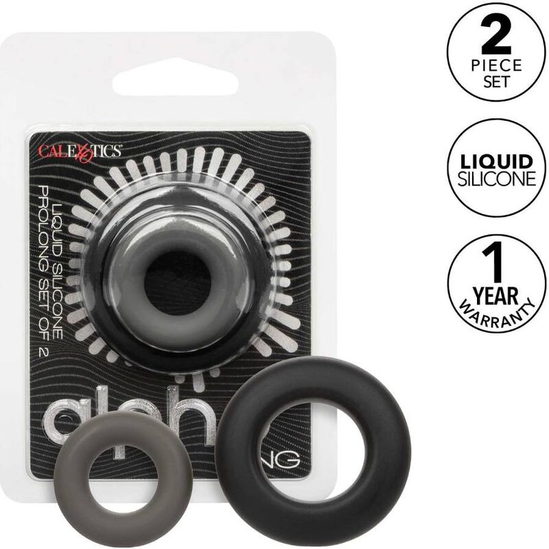 CALEXOTICS - LOT DE 2 BAGUES PROLONGÉES ALPHA GRIS