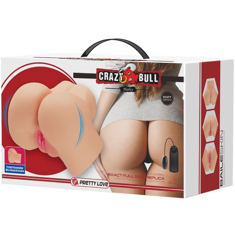 CRAZY BULL - REALISTIC VAGINA AND ANUS VIBRATOR HAILEY