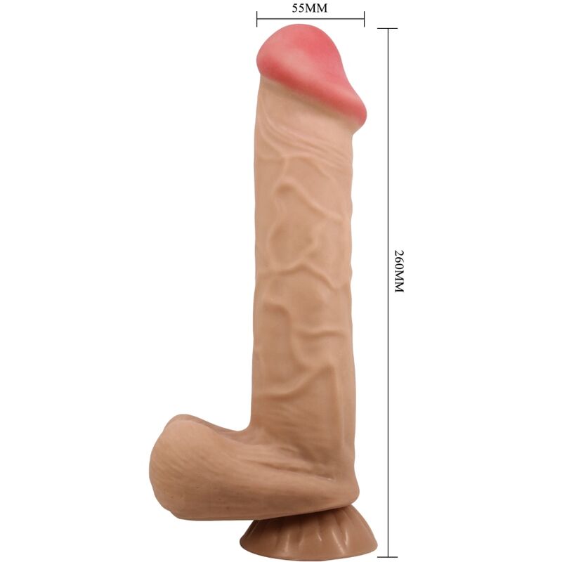 PRETTY LOVE - SÉRIE PEAU COULISSANTE GODE RÉALISTE AVEC VENTOUSE PEAU COULISSANTE 26 CM