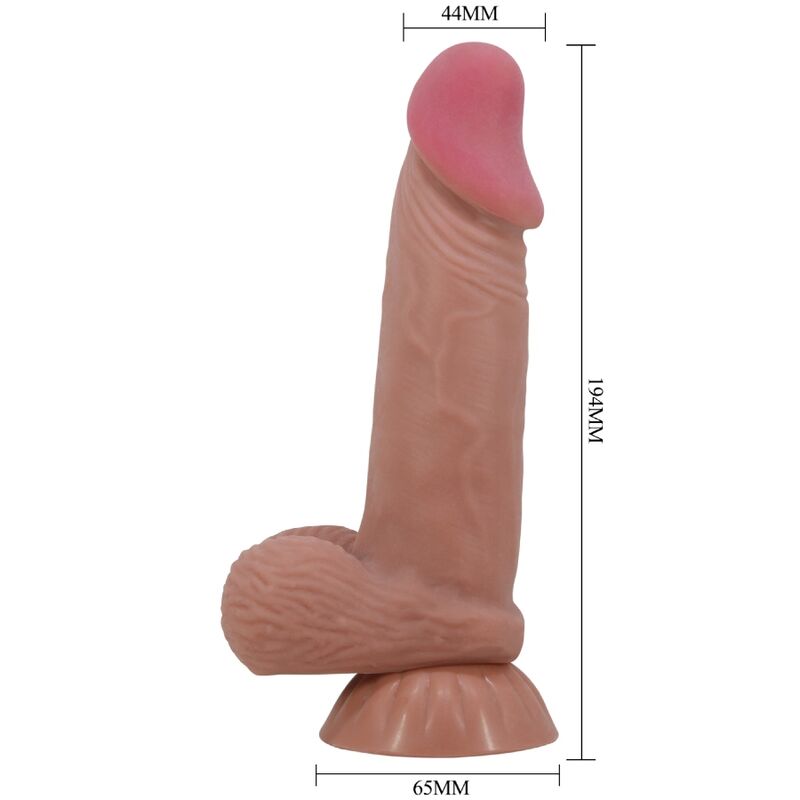 PRETTY LOVE - SÉRIE SLIDING SKIN GODE RÉALISTE AVEC VENTOUSE SLIDING SKIN MARRON 19,4 CM