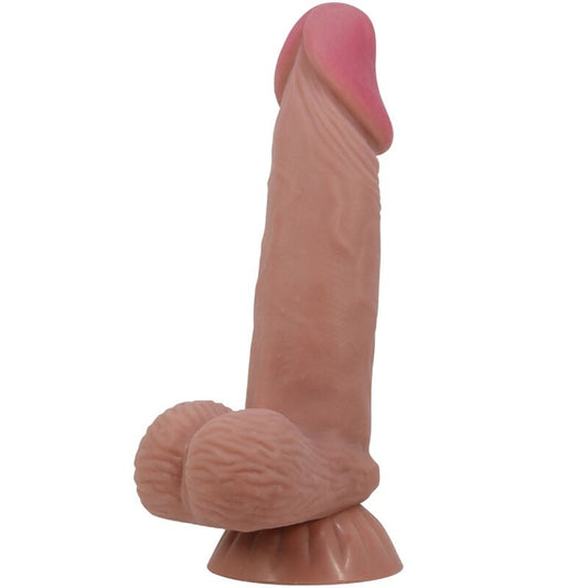 PRETTY LOVE - SÉRIE SLIDING SKIN GODE RÉALISTE AVEC VENTOUSE SLIDING SKIN MARRON 19,4 CM