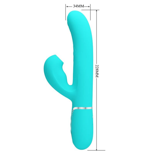 PRETTY LOVE - VIBRATEUR POINT G MULTIFONCTION 3-EN-1 PERLITA VERT AQUA