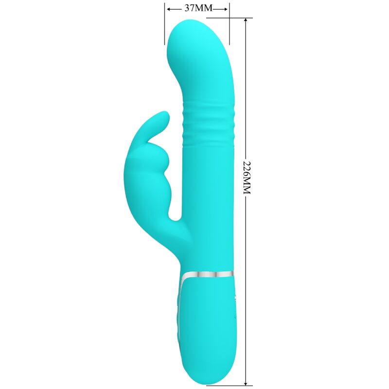 PRETTY LOVE - COALE RABBIT VIBRATOR WITH WATER GREEN PEARLS