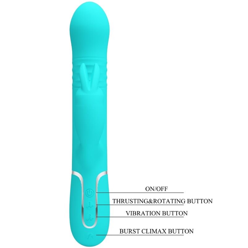 PRETTY LOVE - COALE RABBIT VIBRATOR WITH WATER GREEN PEARLS