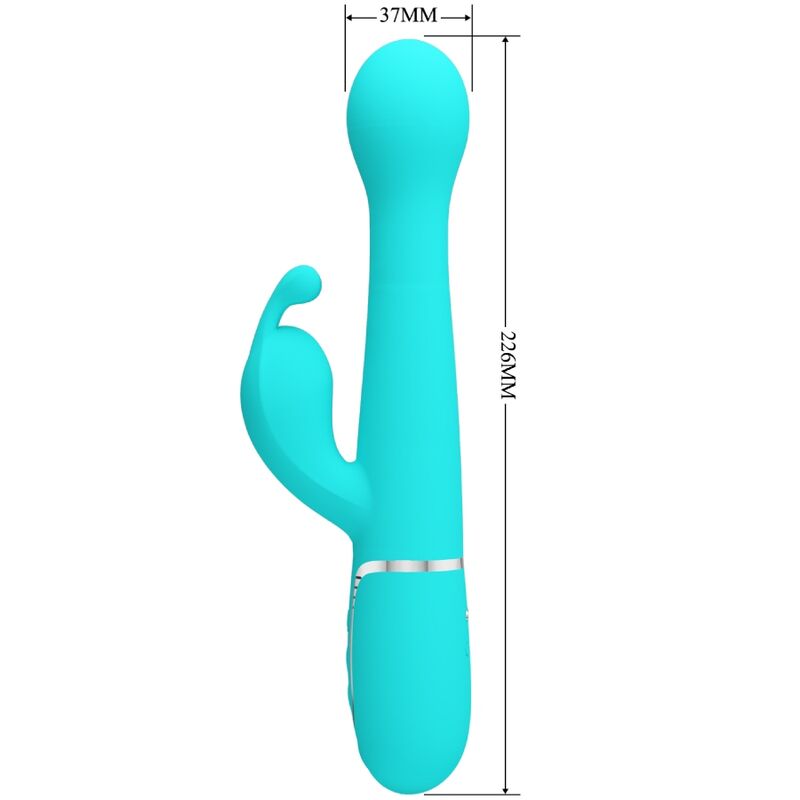 PRETTY LOVE - DEJON 3-IN-1 MULTIFUNCTION RABBIT VIBRATOR AQUA GREEN