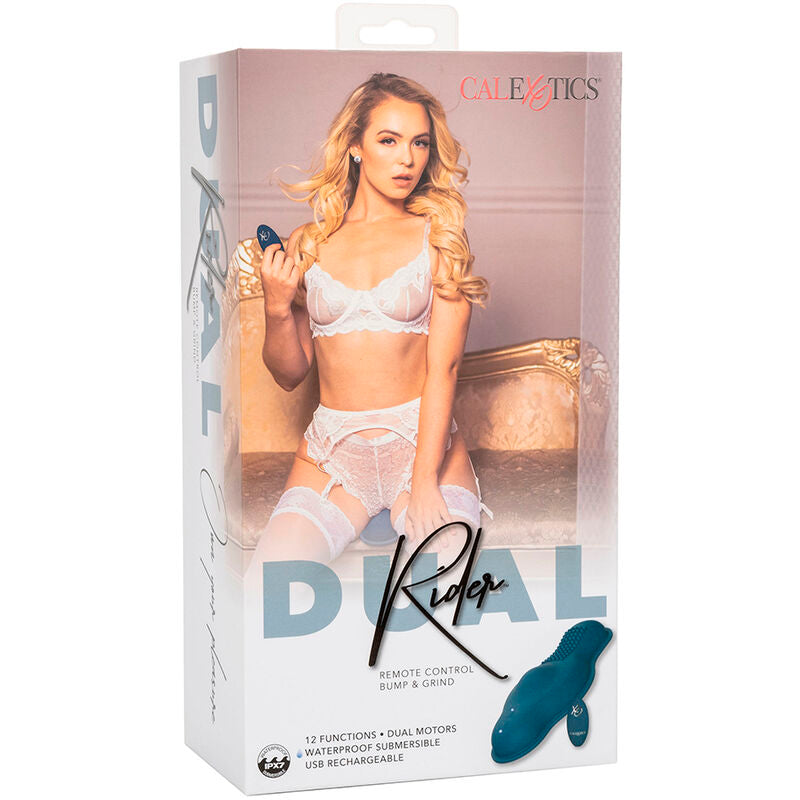 CALEXOTICS - RIDER DOUBLE MOTEUR MASSAGER TÉLÉCOMMANDE BLEU