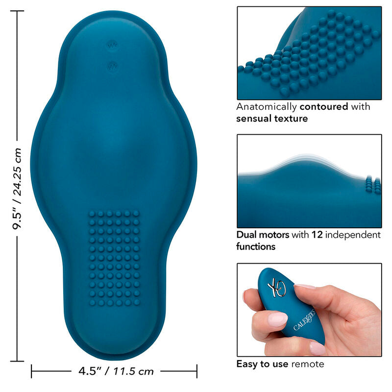 CALEXOTICS - RIDER DOUBLE MOTEUR MASSAGER TÉLÉCOMMANDE BLEU