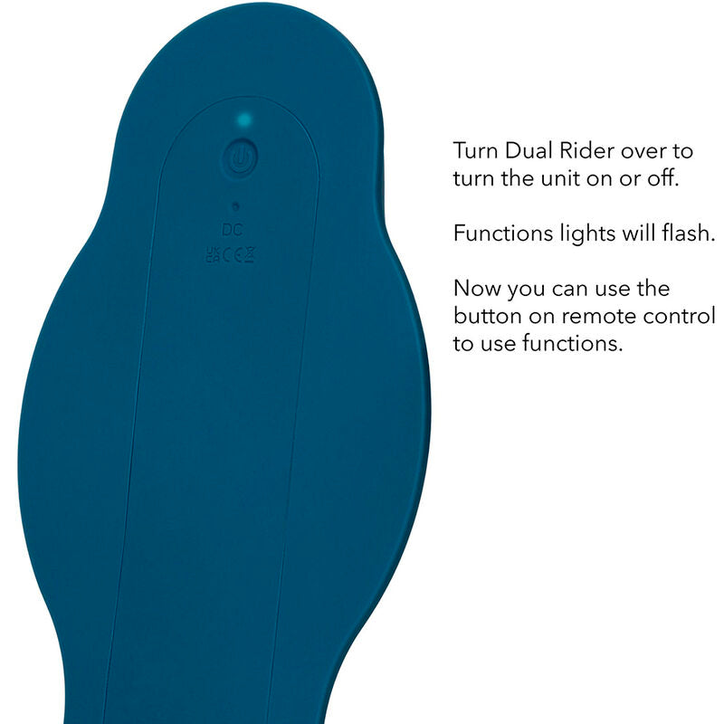 CALEXOTICS - RIDER DOUBLE MOTEUR MASSAGER TÉLÉCOMMANDE BLEU