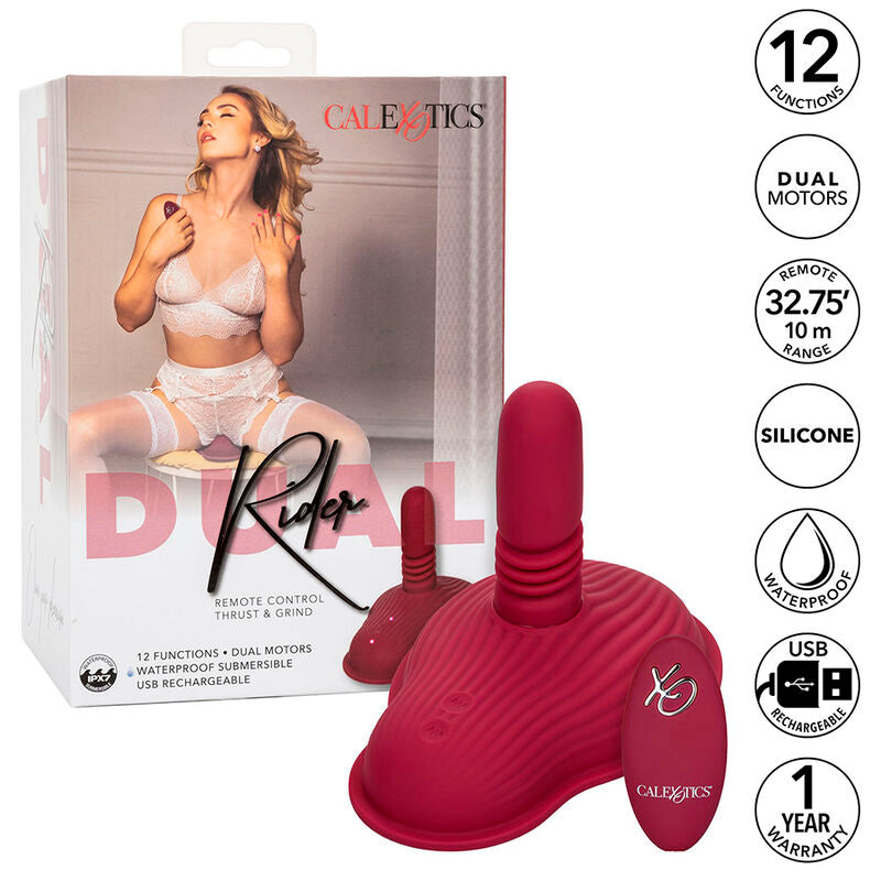 CALEXOTICS - RIDER DOUBLE MOTEUR MASSEUR TÉLÉCOMMANDE ROUGE