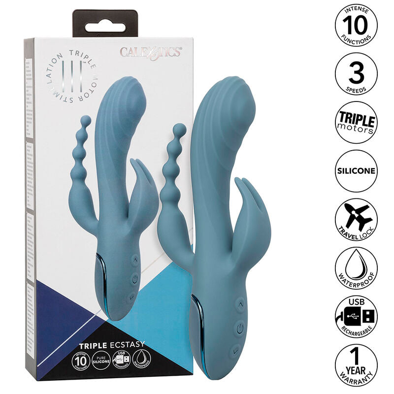CALEXOTICS - GREY ECSTASY TRIPLE VIBRATOR