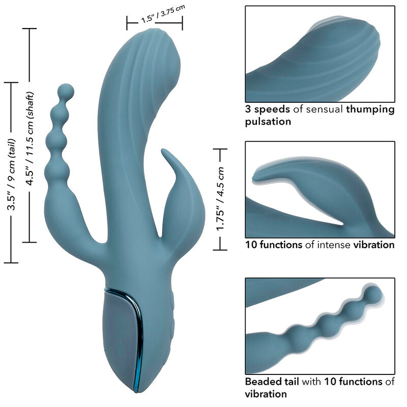 CALEXOTICS - GREY ECSTASY TRIPLE VIBRATOR
