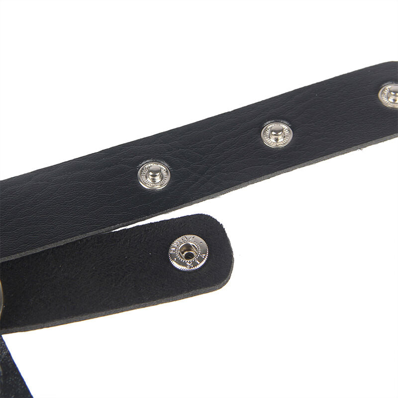 SUBBLIME - HARNAIS DE POITRINE CHAÎNE CUIR NOIR TAILLE UNIQUE