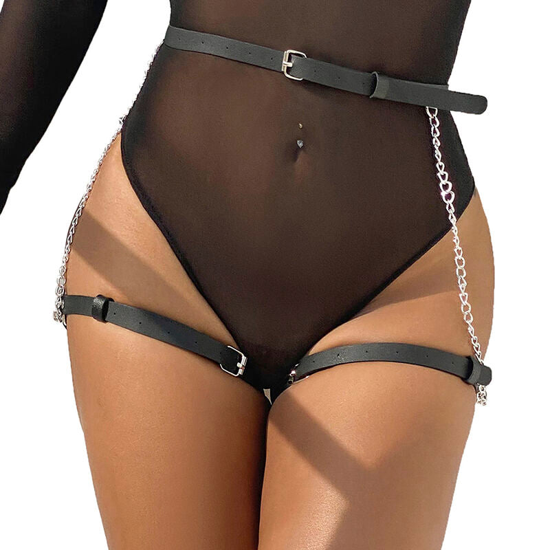 SUBBLIME - HARNAIS EN CUIR NOIR EN FORME DE CEINTURE TAILLE UNIQUE