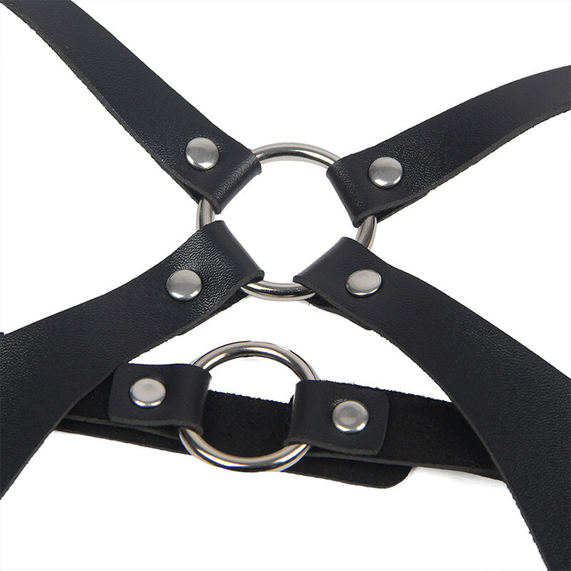 SUBBLIME - HARNAIS COMPLET EN CUIR NOIR AVEC BOUCLES TAILLE UNIQUE