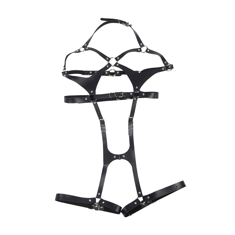 SUBBLIME - HARNAIS COMPLET EN CUIR NOIR AVEC BOUCLES TAILLE UNIQUE