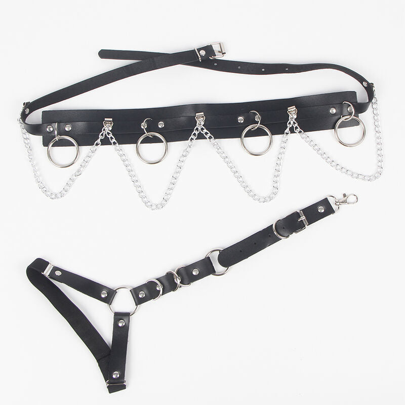 SUBBLIME - HARNAIS CEINTURE ET JARRETELLE DÉTAIL ANNEAUX ET CHAÎNE TAILLE UNIQUE