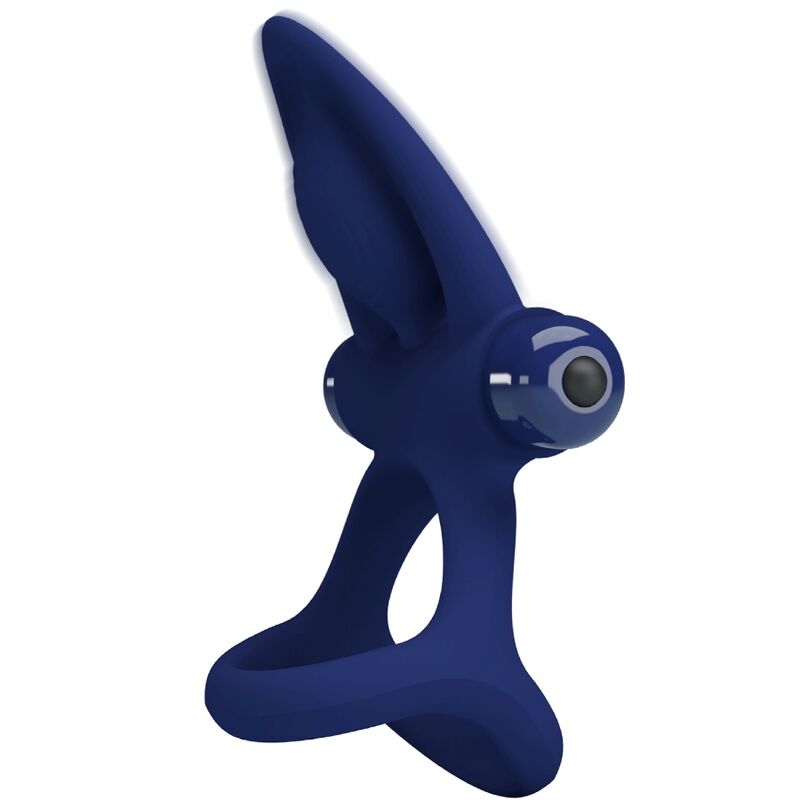 PRETTY LOVE - MAT DOUBLE ANNEAU AVEC VIBRATION ET STIMULATEUR BLEU