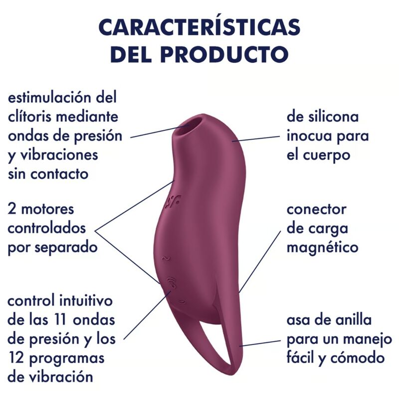 SATISFYER - STIMULATEUR DE CLITORIS POCKET PRO 1 GARNET