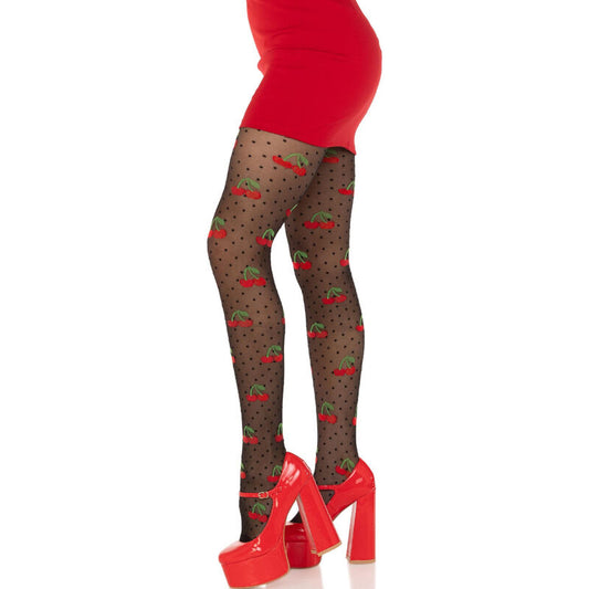 LEG AVENUE - CROCHET CHERRY BLACK MOON
