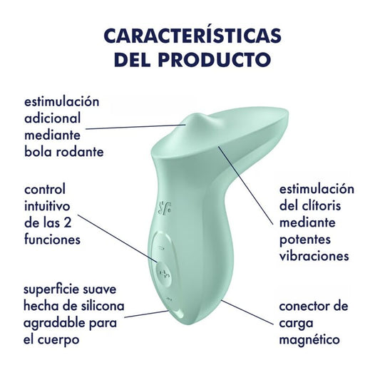 SATISFYER - VIBRATEUR CLITORISÉ EXCITERRR À POSER MENTHE
