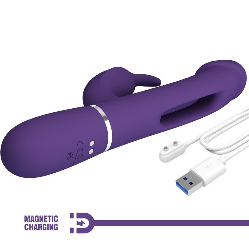 PRETTY LOVE - KAMPAS 3-IN-1 MULTIFUNCTION RABBIT VIBRATOR WITH VIOLET TONGUE