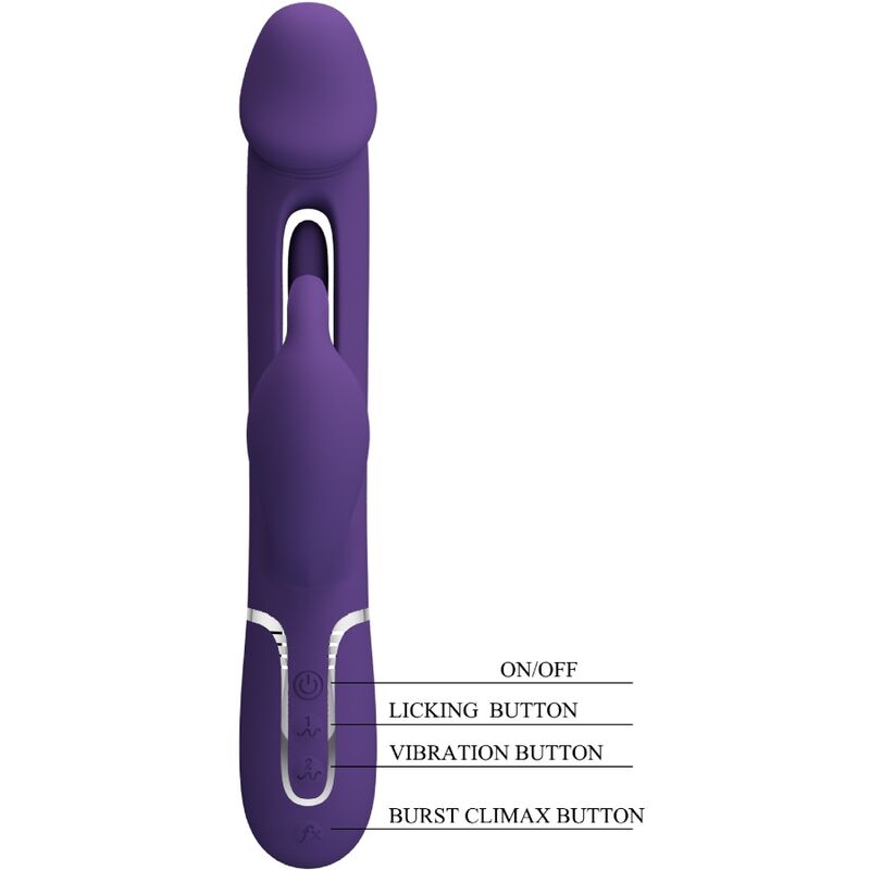 PRETTY LOVE - KAMPAS 3-IN-1 MULTIFUNCTION RABBIT VIBRATOR WITH VIOLET TONGUE