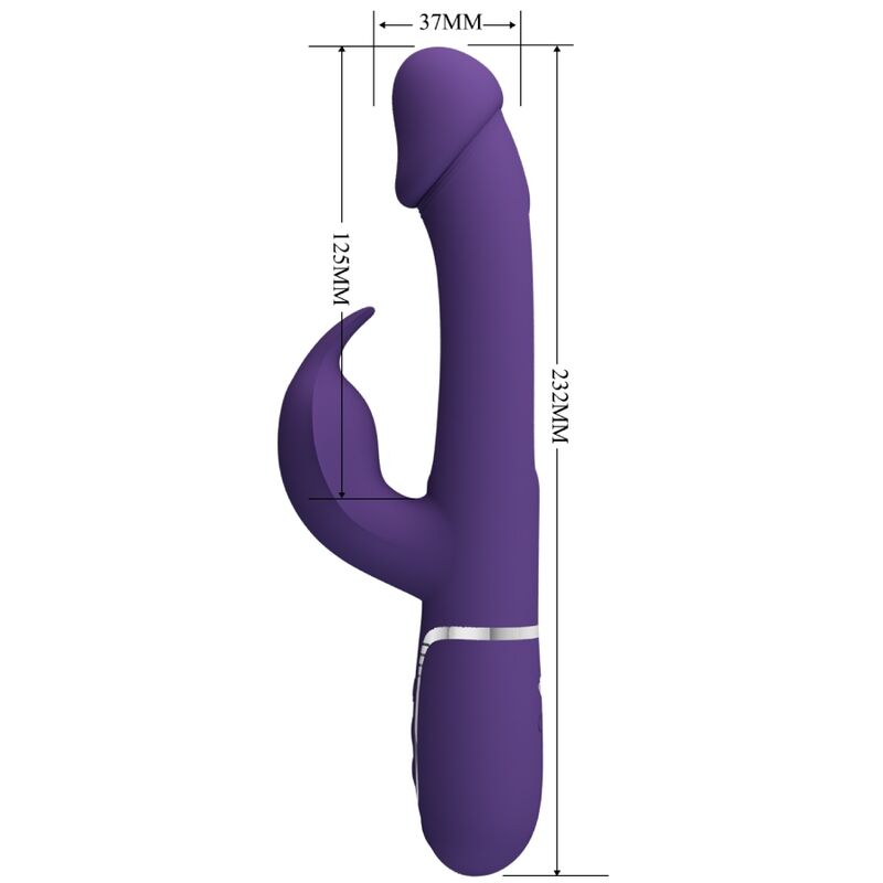 PRETTY LOVE - KAMPAS 3-IN-1 MULTIFUNCTION RABBIT VIBRATOR WITH VIOLET TONGUE