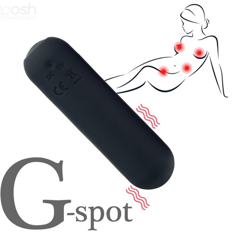ARMONY - SPLASH HAHA BULLET VIBRANT EN SILICONE 10 VIBRATIONS 75 X 19 CM NOIR