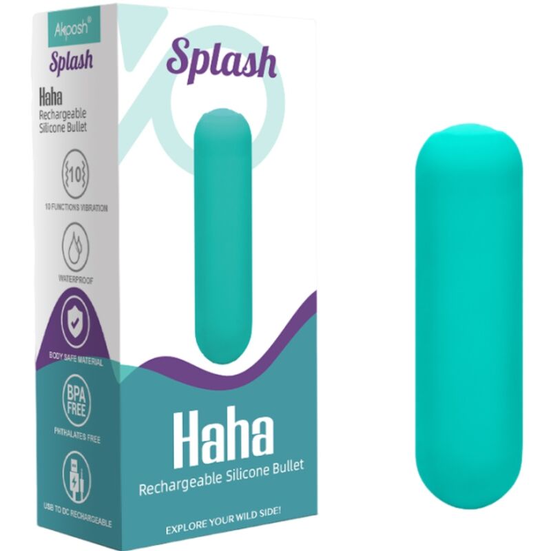 ARMONY - SPLASH HAHA BULLET VIBRANT EN SILICONE 10 VIBRATIONS 75 X 19 CM VERT