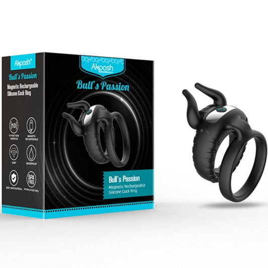 ARMONY - BULL'S PASSION VIBRATING RING 10 SPEEDS BLACK