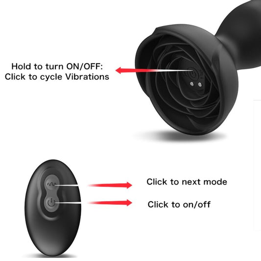 ARMONY - EXTREME A BLOOM PINK VIBRATOR & ANAL PLUG REMOTE CONTROL BLACK