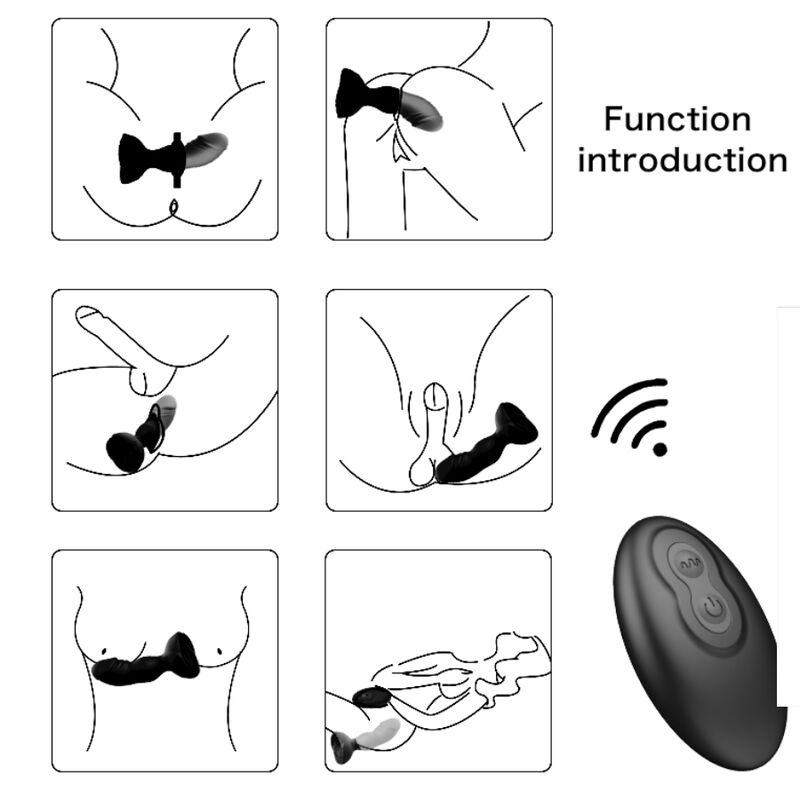 ARMONY - EXTREME A BLOOM PINK VIBRATOR & ANAL PLUG REMOTE CONTROL BLACK