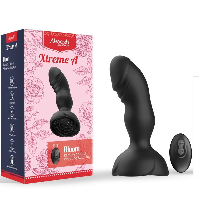 ARMONY - EXTREME A BLOOM PINK VIBRATOR & ANAL PLUG REMOTE CONTROL BLACK