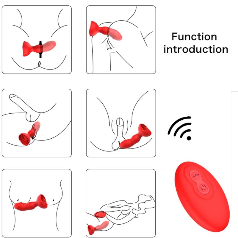 ARMONY - EXTREME A BLOOM PINK VIBRATOR & ANAL PLUG REMOTE CONTROL RED