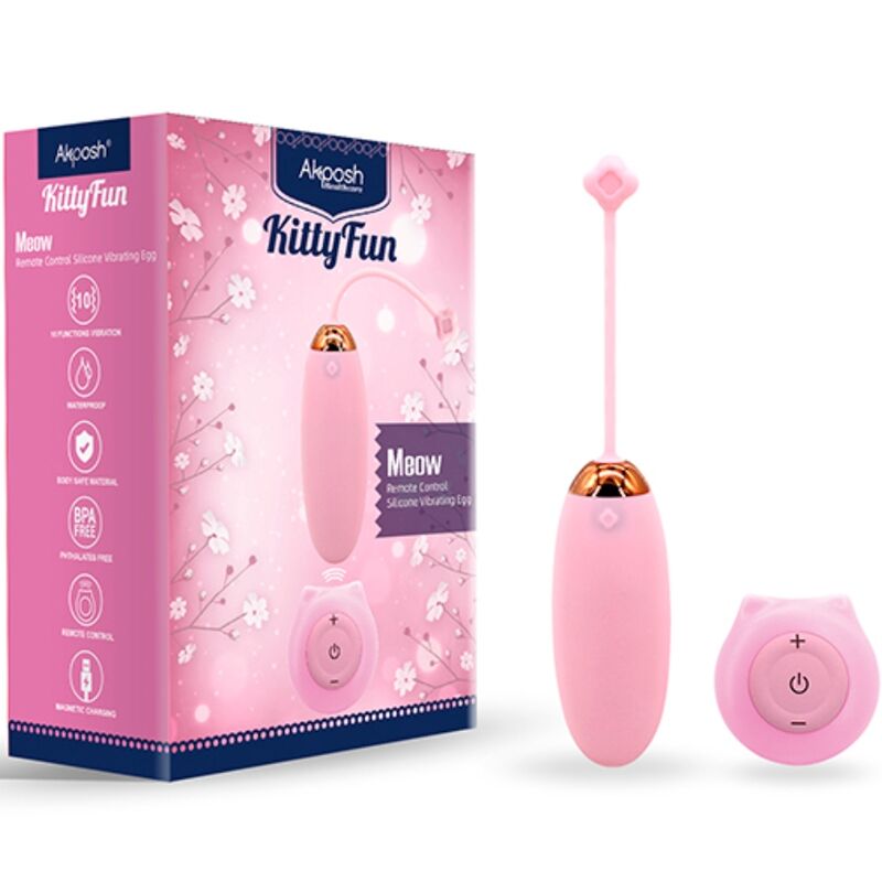 ARMONY - ŒUF VIBRANT KITTY FUN TÉLÉCOMMANDE 10 VIBRATIONS ROSE