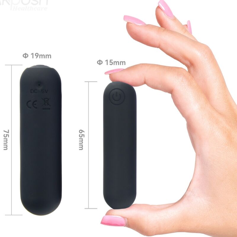 ARMONY - SPLASH HAHA BULLET VIBRANT EN SILICONE 10 VIBRATIONS 75 X 19 CM NOIR