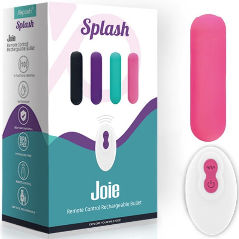 ARMONY - SPLASH JOIE BULLET VIBRANT EN SILICONE TÉLÉCOMMANDE 10 VIBRATIONS 75 X 19 CM ROSE