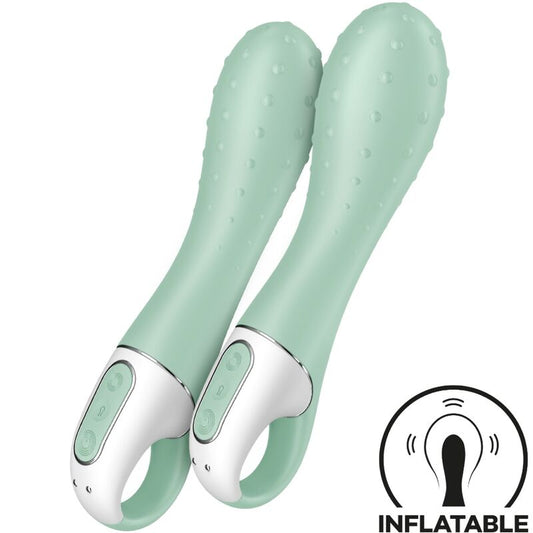 SATISFYER - VIBRATEUR À POMPE À AIR 3 GONFLABLES POINT G MENTHE