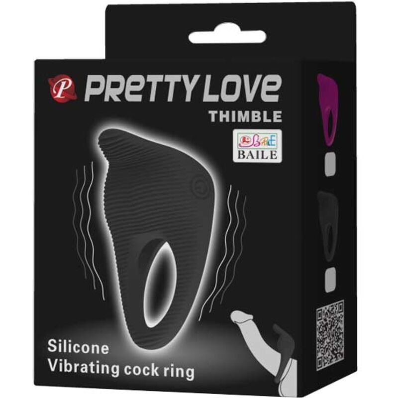 PRETTY LOVE - BAGUE VIBRANTE NOIRE DÉ À COUPER