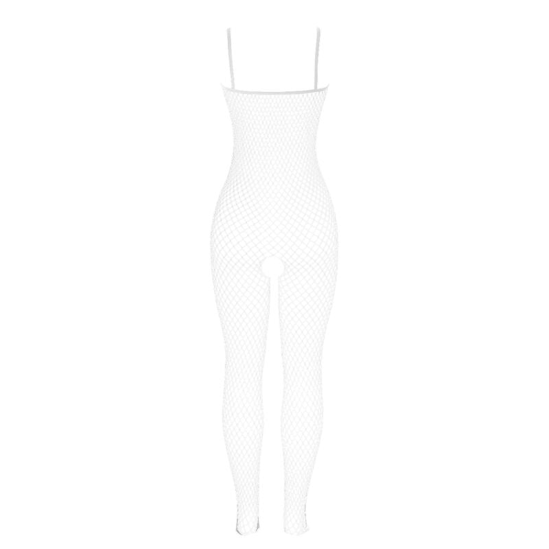 SUBBLIME - 951740 Body résille blanc ouvert à l'entrejambe avec nœuds, taille unique