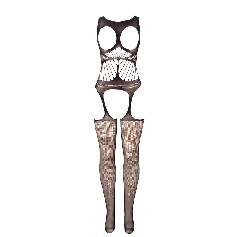 SUBBLIME - 951900 Body résille ouvert à l'entrejambe avec bonnet et épaules ouvertes, noir, taille unique