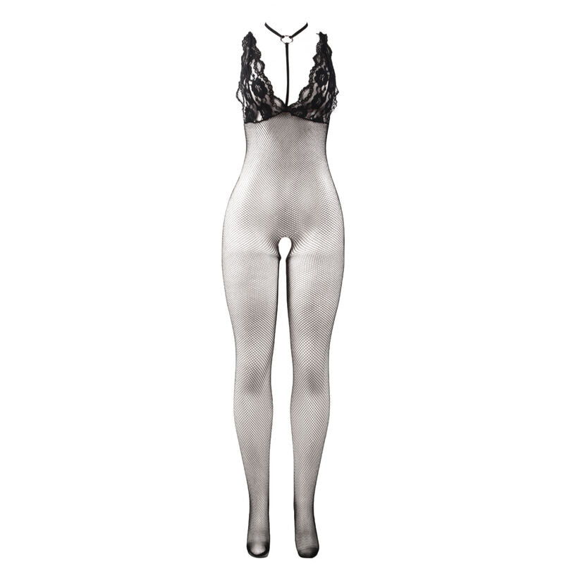 SUBBLIME - 951993 BODYSTOCKING EN RÉSILLE NOIR TRANSPARENT SANS FOURCHE TAILLE UNIQUE