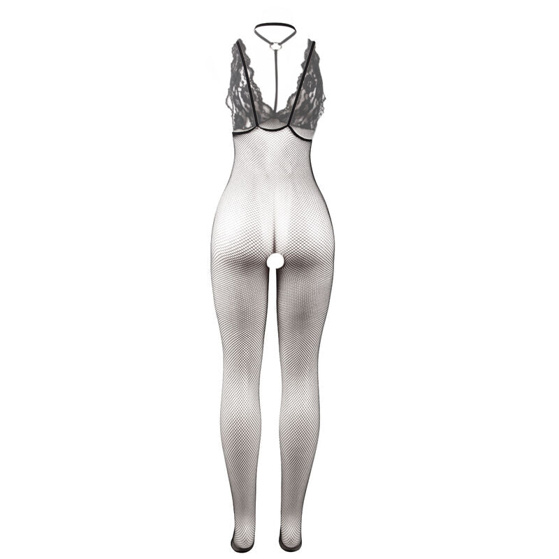 SUBBLIME - 951993 BODYSTOCKING EN RÉSILLE NOIR TRANSPARENT SANS FOURCHE TAILLE UNIQUE