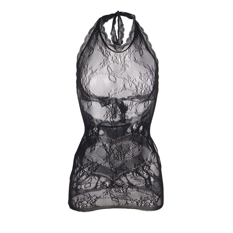 SUBBLIME - 952075 ROBE COURTE EN RÉSILLE AVEC DOS OUVERT ET DÉTAIL COEUR NOIR TAILLE UNIQUE
