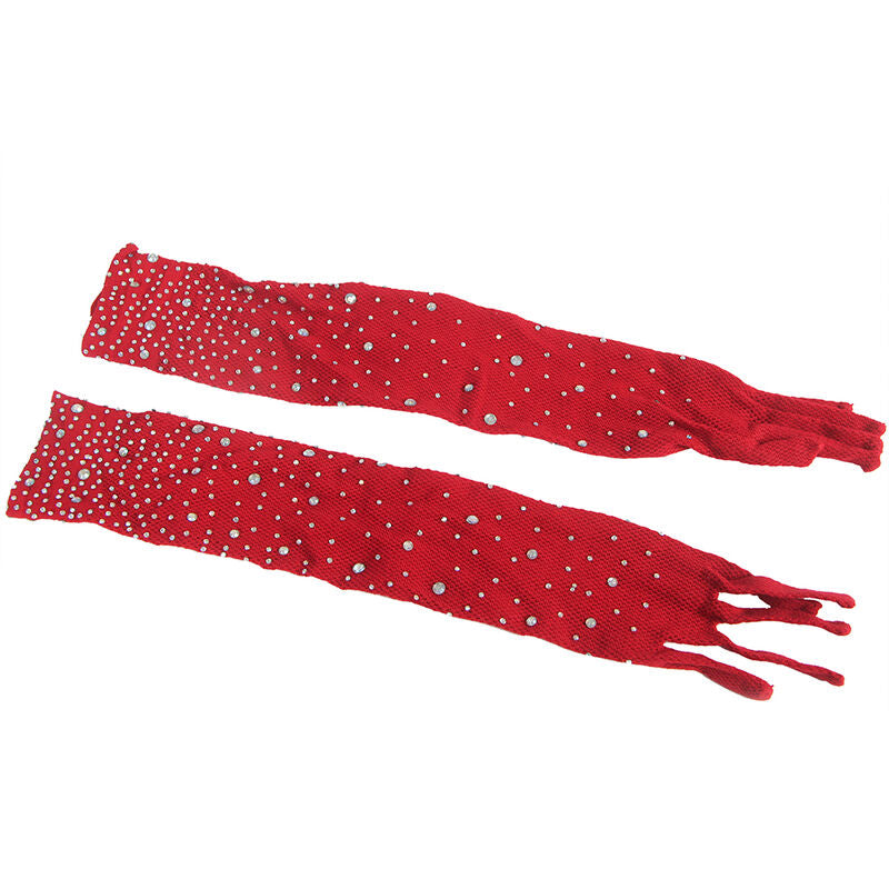 SUBBLIME - 952181 Body résille avec gants et losanges rouges, taille unique