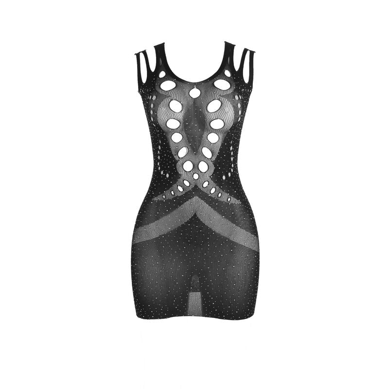 SUBBLIME - 952198 ROBE RÉSEILLE NOIRE AVEC DIAMANTS SCINTILLANTS TAILLE UNIQUE